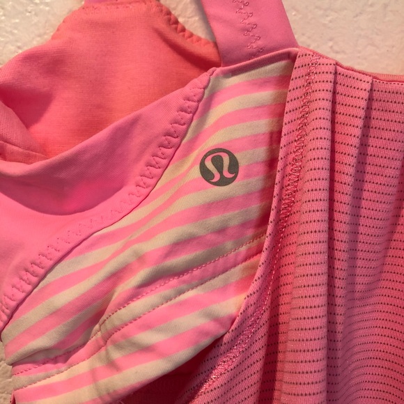Lululemon Run Back On Track Pink Shell Stripe Tank - Picture 13 of 16